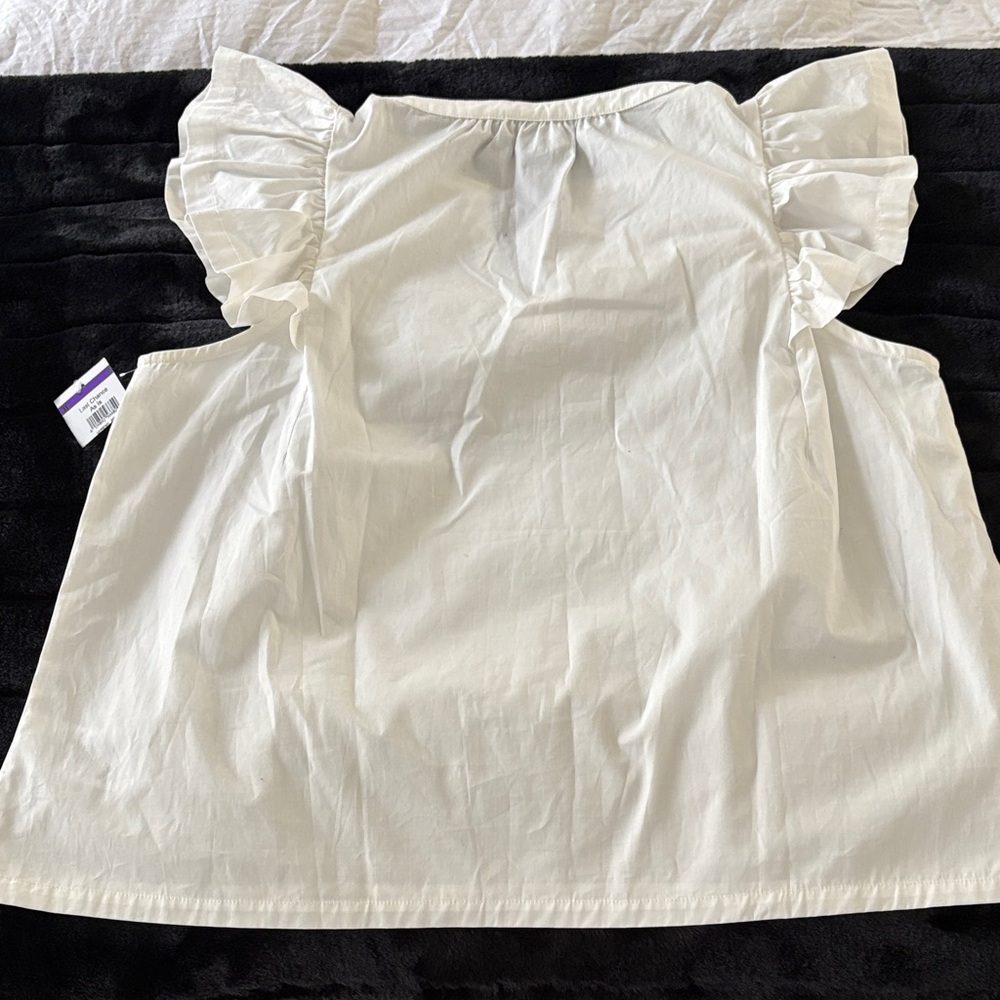 Joe's Jeans White Ruffle Sleeve Cotton Camisole - Picture 4 of 4